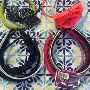 15 Assorted Women’s Headbands Bundle - Pink, Coral, Black, Lime